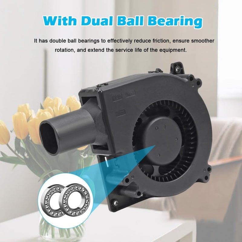 ALMOCN 120mm Blower Fan 12V BBQ Blower Fan with AC Plug 110V 240V BBQ Air Mover with 3 to 12V Speed Controller for Barbecue Camping, Fireplace, Bellows, Wood Stove, 120 x32mm - Image 2